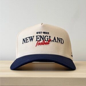 New England Football SnapBack - Cream and Blue